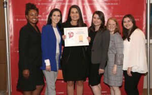 Advance Ohio Top Workplace 2020 group of employees with an award