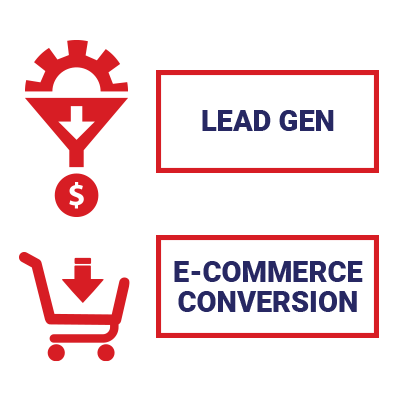 Illustration of lead gen and e-commerce campaigns