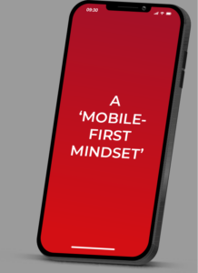 iPhone screen displaying mobile first mindset